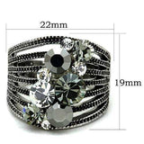 TK1521 - High polished (no plating) Stainless Steel Ring with Top Grade Crystal in Black Diamond - Alamode - Flyclothing LLC
