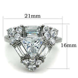 TK1527 - High polished (no plating) Stainless Steel Ring with AAA Grade CZ in Clear - Alamode - Flyclothing LLC