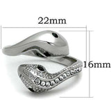 TK1532 - High polished (no plating) Stainless Steel Ring with Top Grade Crystal in Jet - Alamode - Flyclothing LLC