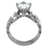 TK1534 - High polished (no plating) Stainless Steel Ring with AAA Grade CZ in Clear - Alamode - Flyclothing LLC