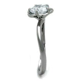 TK1540 - High polished (no plating) Stainless Steel Ring with AAA Grade CZ in Clear - Alamode - Flyclothing LLC