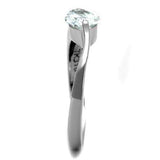 TK1542 - High polished (no plating) Stainless Steel Ring with AAA Grade CZ in Clear - Alamode - Flyclothing LLC