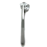 TK1544 - High polished (no plating) Stainless Steel Ring with AAA Grade CZ in Clear - Alamode - Flyclothing LLC