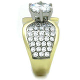 TK1547 - Two-Tone IP Gold (Ion Plating) Stainless Steel Ring with AAA Grade CZ in Clear - Alamode - Flyclothing LLC