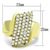 TK1554 - IP Gold(Ion Plating) Stainless Steel Ring with AAA Grade CZ in Clear - Alamode - Flyclothing LLC