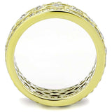 TK1558 - IP Gold(Ion Plating) Stainless Steel Ring with AAA Grade CZ in Clear - Alamode - Flyclothing LLC