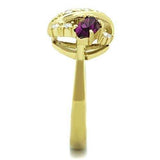 TK1567 - IP Gold(Ion Plating) Stainless Steel Ring with Top Grade Crystal in Amethyst - Alamode - Flyclothing LLC