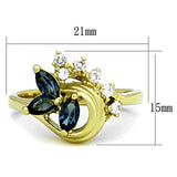 TK1571 - IP Gold(Ion Plating) Stainless Steel Ring with Top Grade Crystal in Montana - Alamode - Flyclothing LLC