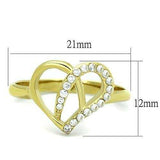 TK1586 - IP Gold(Ion Plating) Stainless Steel Ring with AAA Grade CZ in Clear - Alamode - Flyclothing LLC