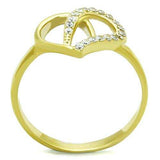 TK1586 - IP Gold(Ion Plating) Stainless Steel Ring with AAA Grade CZ in Clear - Alamode - Flyclothing LLC