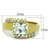 TK1588 - IP Gold(Ion Plating) Stainless Steel Ring with AAA Grade CZ in Clear - Alamode - Flyclothing LLC
