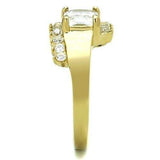TK1588 - IP Gold(Ion Plating) Stainless Steel Ring with AAA Grade CZ in Clear - Alamode - Flyclothing LLC
