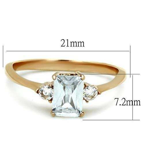 TK1589 - IP Rose Gold(Ion Plating) Stainless Steel Ring with AAA Grade CZ in Clear - Alamode - Flyclothing LLC
