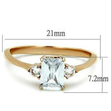 TK1589 - IP Rose Gold(Ion Plating) Stainless Steel Ring with AAA Grade CZ in Clear - Alamode - Flyclothing LLC