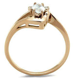 TK1590 - IP Rose Gold(Ion Plating) Stainless Steel Ring with AAA Grade CZ in Clear - Alamode - Flyclothing LLC
