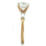 TK1595 - IP Rose Gold(Ion Plating) Stainless Steel Ring with AAA Grade CZ in Clear - Alamode - Flyclothing LLC