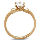 TK1596 - IP Rose Gold(Ion Plating) Stainless Steel Ring with AAA Grade CZ in Clear - Alamode - Flyclothing LLC