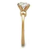 TK1596 - IP Rose Gold(Ion Plating) Stainless Steel Ring with AAA Grade CZ in Clear - Alamode - Flyclothing LLC