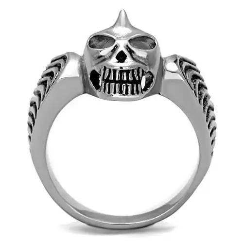 TK1599 - High polished (no plating) Stainless Steel Ring with Epoxy in Jet - Alamode - Flyclothing LLC