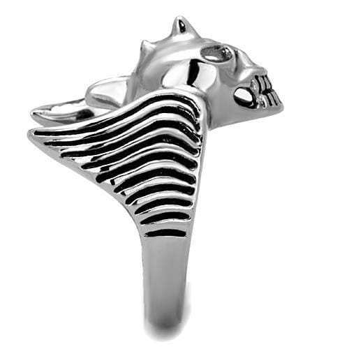 TK1599 - High polished (no plating) Stainless Steel Ring with Epoxy in Jet - Alamode - Flyclothing LLC