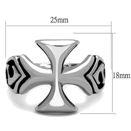 TK1602 - High polished (no plating) Stainless Steel Ring with Epoxy in Jet - Alamode - Flyclothing LLC