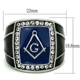 TK1612 - High polished (no plating) Stainless Steel Ring with Top Grade Crystal in Clear - Alamode - Flyclothing LLC