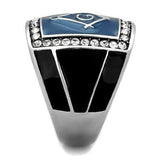 TK1612 - High polished (no plating) Stainless Steel Ring with Top Grade Crystal in Clear - Alamode - Flyclothing LLC
