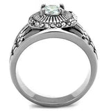 TK1614 - High polished (no plating) Stainless Steel Ring with AAA Grade CZ in Clear - Alamode - Flyclothing LLC