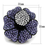 TK1618 - IP Black(Ion Plating) Stainless Steel Ring with Top Grade Crystal in Tanzanite - Alamode - Flyclothing LLC