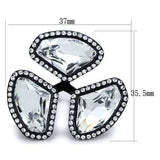 TK1619 - IP Black(Ion Plating) Stainless Steel Ring with Top Grade Crystal in Clear - Alamode - Flyclothing LLC