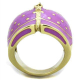 TK1621 - IP Gold(Ion Plating) Stainless Steel Ring with Epoxy in Amethyst - Alamode - Flyclothing LLC