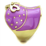 TK1621 - IP Gold(Ion Plating) Stainless Steel Ring with Epoxy in Amethyst - Alamode - Flyclothing LLC