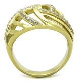 TK1627 - IP Gold(Ion Plating) Stainless Steel Ring with AAA Grade CZ in Clear - Alamode - Flyclothing LLC