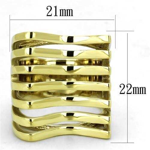 TK1628 - IP Gold(Ion Plating) Stainless Steel Ring with No Stone - Alamode - Flyclothing LLC