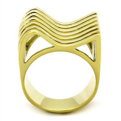 TK1628 - IP Gold(Ion Plating) Stainless Steel Ring with No Stone - Alamode - Flyclothing LLC