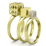 TK1630 - IP Gold(Ion Plating) Stainless Steel Ring with AAA Grade CZ in Clear - Alamode - Flyclothing LLC