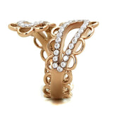TK1633 - IP Rose Gold(Ion Plating) Stainless Steel Ring with AAA Grade CZ in Clear - Alamode - Flyclothing LLC