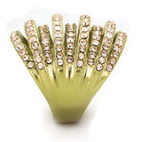 TK1637 - IP Gold(Ion Plating) Stainless Steel Ring with Top Grade Crystal in Light Peach - Alamode - Flyclothing LLC