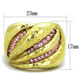 TK1638 - IP Gold(Ion Plating) Stainless Steel Ring with Top Grade Crystal in Light Rose - Alamode - Flyclothing LLC