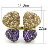 TK1639 - IP Gold(Ion Plating) Stainless Steel Ring with AAA Grade CZ in Multi Color - Alamode - Flyclothing LLC