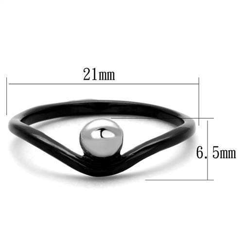 TK1645 - Two-Tone IP Black Stainless Steel Ring with No Stone - Alamode - Flyclothing LLC