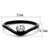 TK1645 - Two-Tone IP Black Stainless Steel Ring with No Stone - Alamode - Flyclothing LLC