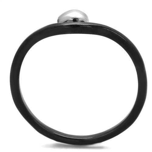 TK1645 - Two-Tone IP Black Stainless Steel Ring with No Stone - Alamode - Flyclothing LLC