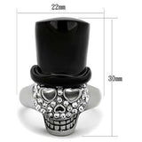 TK1662 - Two-Tone IP Black Stainless Steel Ring with Top Grade Crystal in Clear - Alamode - Flyclothing LLC