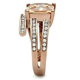 TK1665 - IP Rose Gold(Ion Plating) Stainless Steel Ring with AAA Grade CZ in Champagne - Alamode - Flyclothing LLC