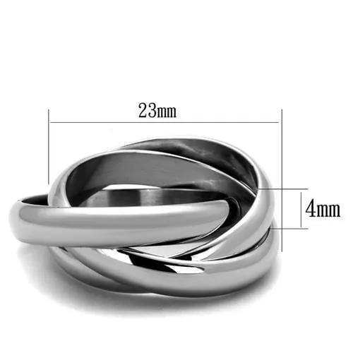TK1669 - High polished (no plating) Stainless Steel Ring with No Stone - Alamode - Flyclothing LLC