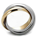TK1670 - Two-Tone IP Rose Gold Stainless Steel Ring with No Stone - Alamode - Flyclothing LLC