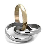 TK1670 - Two-Tone IP Rose Gold Stainless Steel Ring with No Stone - Alamode - Flyclothing LLC