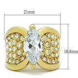 TK1672 - IP Gold(Ion Plating) Stainless Steel Ring with AAA Grade CZ in Clear - Alamode - Flyclothing LLC