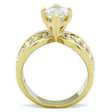 TK1672 - IP Gold(Ion Plating) Stainless Steel Ring with AAA Grade CZ in Clear - Alamode - Flyclothing LLC
